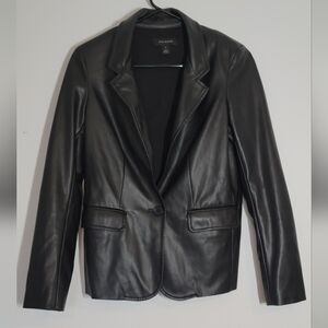 Halogen Faux Leather Blazer